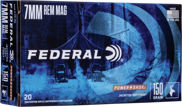 Picture of Federal Power-Shok Rifle Ammo - 7mm Rem Mag, 150Gr, Soft Point, 20rds Box