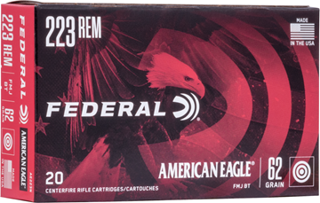 Picture of Federal American Eagle Rifle Ammo - 223 Rem, 62Gr, FMJ BT, 20rds Box