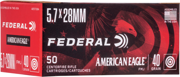 Picture of Federal American Eagle Rifle Ammo - 5.7x28mm, 40Gr, FMJ, 50rds Box, 2250fps