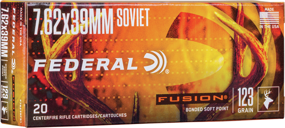 Picture of Federal Fusion Rifle Ammo - 7.62x39mm Soviet, 123Gr, Fusion, 20rds Box, 2350fps