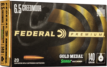 Picture of Federal Premium Gold Medal Rifle Ammo - 6.5 Creedmoor, 140gr, Sierra MatchKing, 200rds Case