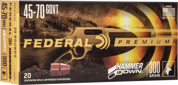 Picture of Federal Premium Rifle Ammo - 45-70 Govt, 300Gr, Hammer Down, 200rds Case