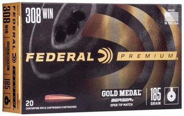 Picture of Federal Premium Gold Medal Rifle Ammo - 308 Win, 185Gr, Berger Juggernaut OTM, 20rds Box, 2600fps