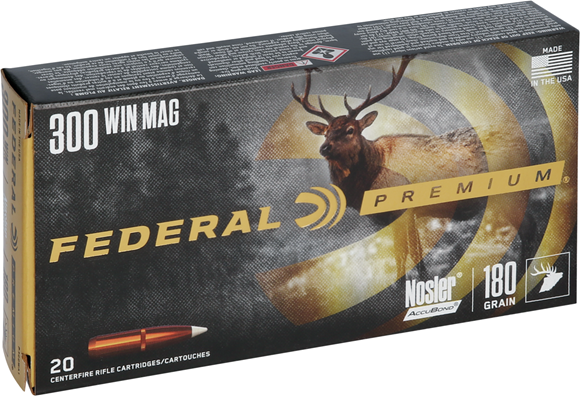 Picture of Federal Premium Vital-Shok Rifle Ammo - 300 Win Mag, 180Gr, Nosler AccuBond, 200rds Case