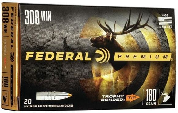 Picture of Federal Premium Vital-Shok Rifle Ammo - 308 Win, 180Gr, Trophy Bonded Tip, 20rds Box