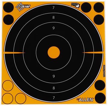 Picture of Allen Shooting Accessories, Targets/Throwers - EZ Aim Adhesive Splash Bullseye Target, 8" Diameter, 6 Per Pack