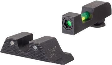 Picture of Trijicon Iron Sights, Trijicon DI Night Sights - Glock, GL804-C, Glock Trijicon DI Night Sight Set, Dual Illuminated Night Sights & Replacable Fiber Optic Front, Fits Glock Models: 20, 21, 29, 30, 36, 40, and 41 (including S and SF variants)