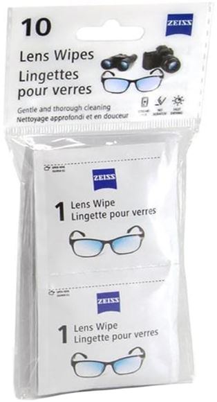 Picture of Zeiss Lens Cleaner - Lens Cleaning Wipes, Pre-Moistened, 10 Individually Wrapped Wipes, 6x5"