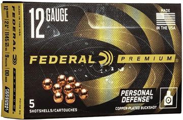 Picture of Federal Premium Personal Defense Shotgun Ammo - 12Ga, 2-3/4", 00 Buck, Copper-Plated, 1145fps, 5rds Box