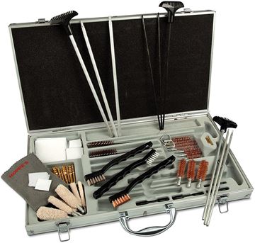 Picture of Hoppe's No.9 Premium Cleaning Kit - Pistol, Rifle & Shotgun, .22 Cal or Larger, 3 Types of 3 Piece Cleaning Rods, 10 Bronze Brushes, 6 Mops, 9 Brass Jag, 4 Slotted Tips, 3 Utility Brushes, 2 Round Brushes, Patches & Adapters, Hard Case