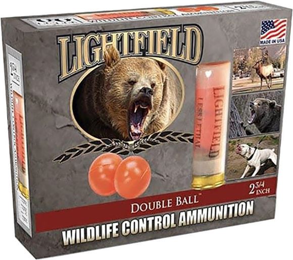 Picture of Lightfield Wildlife Control Shotgun Ammo - Double Ball Slugs, 12Ga, 2-3/4", 5rds Box, 700fps