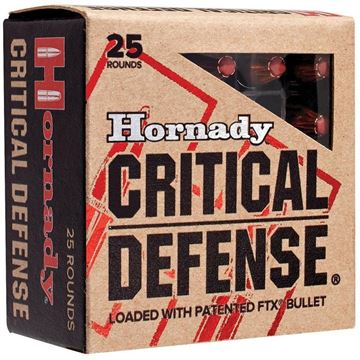 Picture of Hornady Critical Defense Handgun Ammo - 45 ACP, 185Gr, FTX, 20rds Box