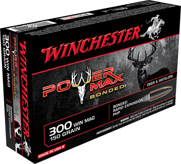 Picture of Winchester Power Max Bonded Rifle Ammo - 300 Win Mag, 150Gr, Bonded Rapid Expansion PHP, 20rds Box