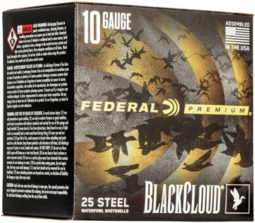Picture of Federal Premium Black Cloud Steel Shotgun Ammo - 10 Ga, 3-1/2", 1-5/8oz, #2, 25rds Box, 1375fps