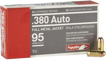 Picture of Aguila Handgun Ammo - 380 Auto, 95gr, Full Metal Jacket, 50rds Box