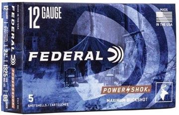 Picture of Federal Power-Shok Shotgun Ammo - 12Ga, 2-3/4'', 00 Buck, 12 Pellets, 1290fps, 5rds Box