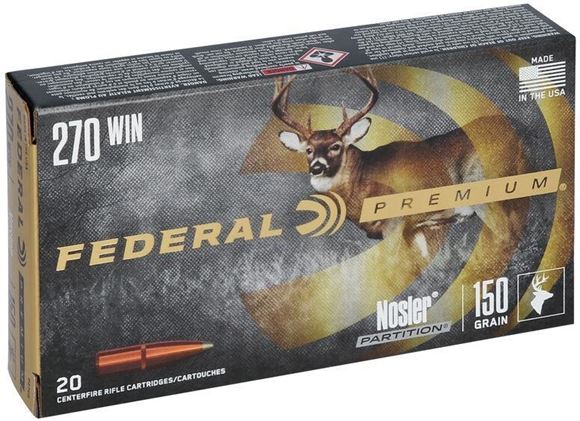 Picture of Federal Vital-Shok Rifle Ammo - 270 Win, 150gr, Nosler Partition, 200rds Case