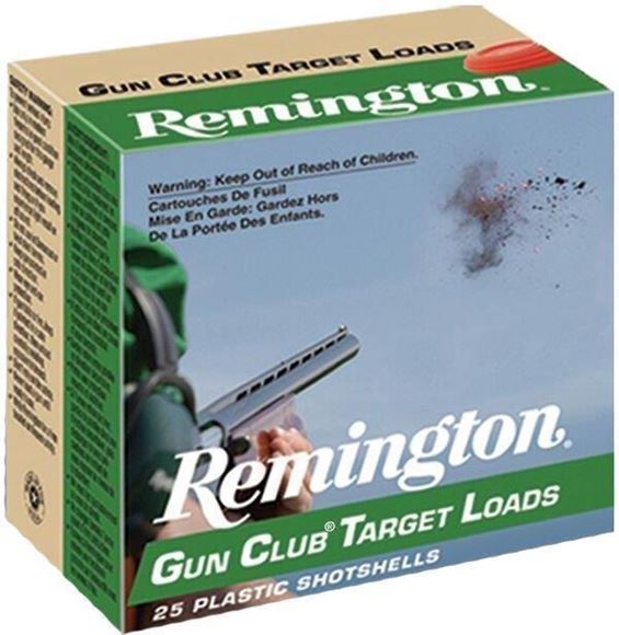 Picture of Remington Target Loads, Gun Club Target Loads Shotgun Ammo - 12Ga, 2-3/4", 3 DE, 1-1/8oz, #7.5, 25rds Box, 1200fps