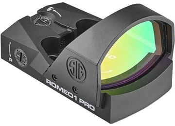 Picture of Sig Sauer Romeo1 Pro Reflex Sight - 1x30mm, 3-MOA Dot, Red, 1-MOA Adjustment, Black, No Mount, Steel Shroud