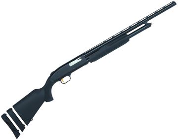 Picture of Mossberg 500 Youth Super Bantam All Purpose Pump Action Shotgun - 20Ga, 3", 22", Vented Rib, Blued, Black Synthetic Stock w/Spacer, 5rds, Dual Bead Sights, Accu-Set