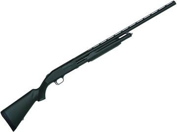 Picture of Mossberg 500 Hunting All Purpose Field Pump Action Shotgun - 12Ga, 3", 28", Vented Rib, Ported, Matte Blued, Black Synthetic Stock, 5rds, Twin Bead Sights, Accu-Set