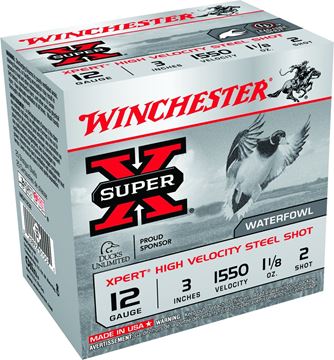 Picture of Winchester Super-X Xpert Hi-Velocity Steel Shotgun Ammo - 12 ga, 3", #2, 1550 fps, 25rds Box