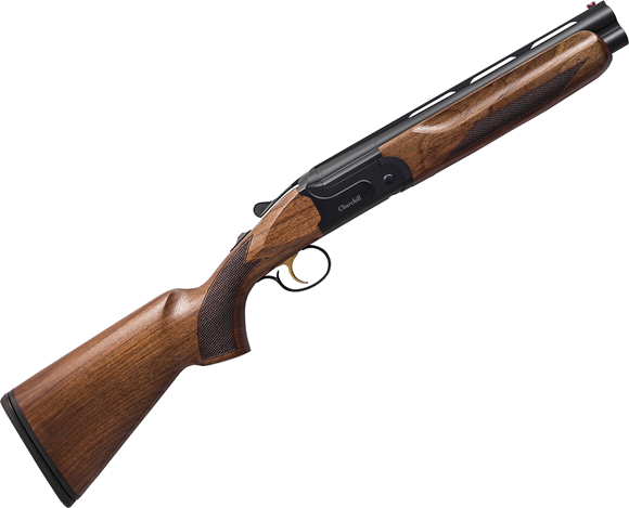 Picture of Akkar Churchill 206 Over-Under Shotgun - 12Ga, 3", 12.5", Vented Rib, Matte Blue, Checkered Walnut Stock, Fixed Cyl Choke, Red Fiber Optic Bead