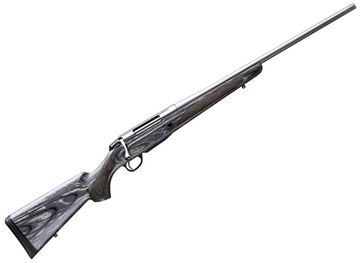 Picture of Tikka T3X Laminated Stainless Bolt Action Rifle - 243 Win, 22-7/16", Stainless Steel, Cold Hammer Forged Light Hunting Contour Barrel, Matte Grey Lacquered Laminated Hardwood Stock, 3rds, No Sight, 2-4lb Adjustable Trigger