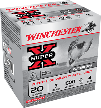Picture of Winchester WEX2034 Super-X Xpert Shotshell 20 GA, 3 in, No. 4, 7/8oz 1500 fps, 25 Rnd per Box