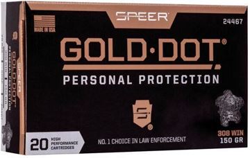 Picture of Speer Gold Dot Personal Protection Rifle Ammo - 308 Win, 150Gr, GD Soft Point, 20rds Box