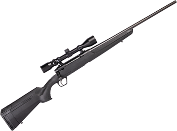 Picture of Savage Arms Axis XP Bolt Action Rifle - 7mm-08, 22", Matte Black, Rugged Black Synthetic Stock, 4rds, w/ Weaver 3-9x40mm Scope