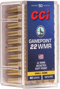 Picture of CCI Gamepoint Rimfire Rifle Ammo 22 WMR, JSP, 40 Grains, 1875 fps, 50rds Box