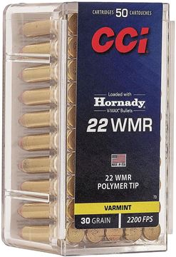 Picture of CCI Varmint Rimfire Ammo - .22 WMR, 30Gr, V-Max, 50rds box