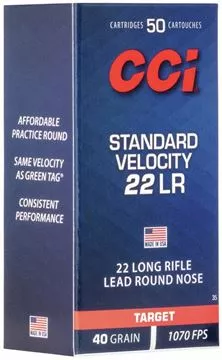 Picture of CCI Target/Plinking Rimfire Ammo - Standard Velocity, 22 LR, 40Gr, LRN, 50rds Box, 1070fps
