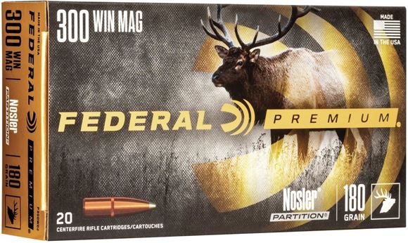 Picture of Federal Premium Vital-Shok Rifle Ammo - 300 Win Mag, 180Gr, Nosler Partition, 20rds Box