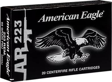 Picture of Federal American Eagle AR223 Rifle Ammo - 223 Rem, 55Gr, FMJ, 500rds Case