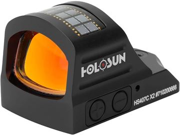 Picture of Holosun Reflex Sights - HS407C-X2 Micro Reflex Sight, RMR Footprint, Black, 2 MOA  Dot Only, 10 DL & 2 NV Compatible, 7075 Aluminum Housing, Memory Function & Motion Sensor, Solar Cell, CR2032, Up to 50,000 hrs, Shake Awake, IP67