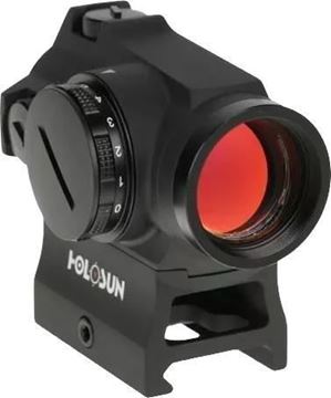 Picture of Holosun Red Dot Sights - HS503R Red Dot Sight, Black, 2 MOA Dot & 65 MOA Circle, 0.5 MOA Click Value, 2 NV & 10 DL Settings, Multi-Layer Coating, Waterproof IP67, w/ High & Low Mount, CR2032, 20,000 hrs