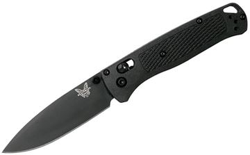 Picture of Benchmade Knife Company, Knives - Bugout, AXIS Mechanism, 3.24" S30V Blade (Black Cerakote), Black CF-Elite Handle, Mini Deep Carry Reversable Clip, Drop-Point, Plain Edge, Lanyard Hole, Weight: 1.8oz (51.03g)