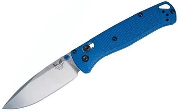Picture of Benchmade Knife Company, Knives - Bugout, AXIS Mechanism, 3.24" S30V Blade, Blue Grivory Handle, Mini Deep Carry Reversable Clip, Drop-Point, Plain Edge, Lanyard Hole, Weight: 1.85oz (52.45g)