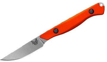 Picture of Benchmade Knife Company, Knives - Flyway, 2.7" CPM-154 Blade, Orange G10 Handle, Plain Straight Back, Lanyard Hole, Boltaron Sheath, Weight: 2.1oz (59.5g)