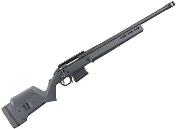 Picture of Ruger American Hunter Bolt Action Rifle - 308 Win, 22", Muzzle Brake, Matte Black, Alloy Steel, Gray Magpul Adjustable Stock, 5+1rds