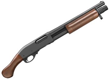 Picture of Remington Model 870 Tac-14 Hardwood Pump Action Shotgun - 12Ga, 3", 14", Matte Black, Hardwood Fore End & Bird's Head Pistol Grip, +1 Mag Extension, Bead Sight, Fixed Cylinder