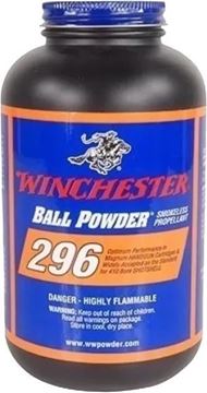 Picture of Winchester 296 Smokeless Ball Pistol Reloading Powder 1lb Bottle State Laws Apply