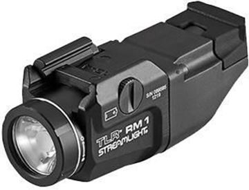 Picture of Streamlight TLR RM 1 Gun Light - 500 Lumens, Includes Tail Cap Switch, Remote Pressure Switch, & Mounting Clips, Black, CR123A