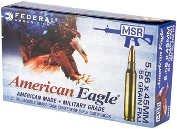 Picture of Federal Rifle Ammo - 5.56x45mm NATO, 55Gr, Metal Case Boat-Tail (M193 Ball), 20rds