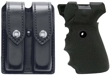 Picture of SIG P239 Grip & Mag-Pouch Combo, Hogue soft rubber grip (31000) and Safariland leather double mag-pouch