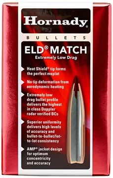 Picture of Hornady 22831 ELD Match Rifle Bullets, 22 CAL .224 80 Gr, 100 Box
