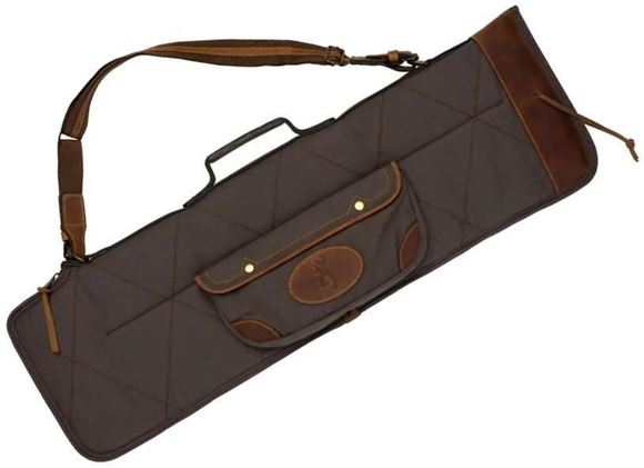 Picture of Browning Gun Cases, Flexible Gun Cases - Lona O/U Takedown Shotgun Case, 33", Flint/Brown, Heavy Duty Canvas, Leather Trim & Handle