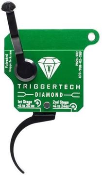 Picture of Trigger Tech Remington 700 Trigger - Two Stage Diamond Pro Clean Frictionless Trigger, Curved, 6-40 oz, PVD Black, Green Housing, Right Handed, With Safety, No Bolt Release